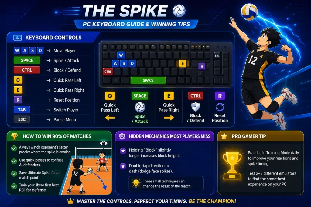 The Spike PC keyboard controls guide with winning tips
