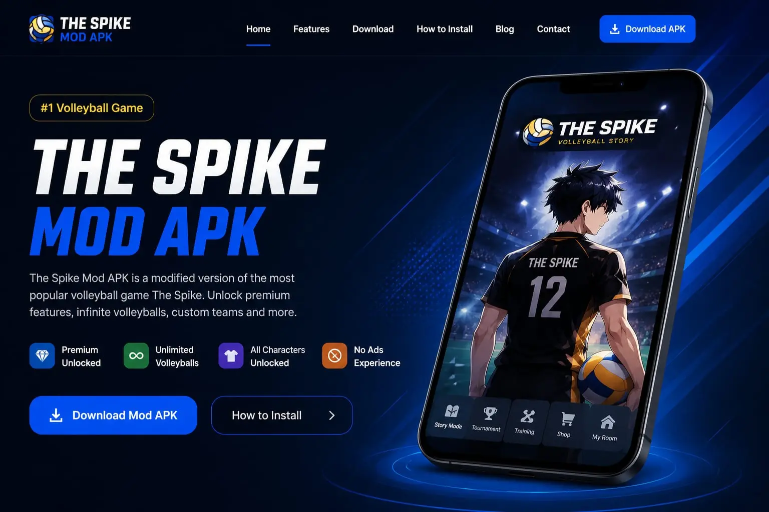 The Spike Mod APK volleyball game download and gameplay on mobile