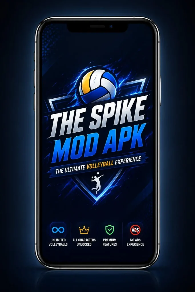 The Spike Mod APK mobile volleyball game with unlocked features