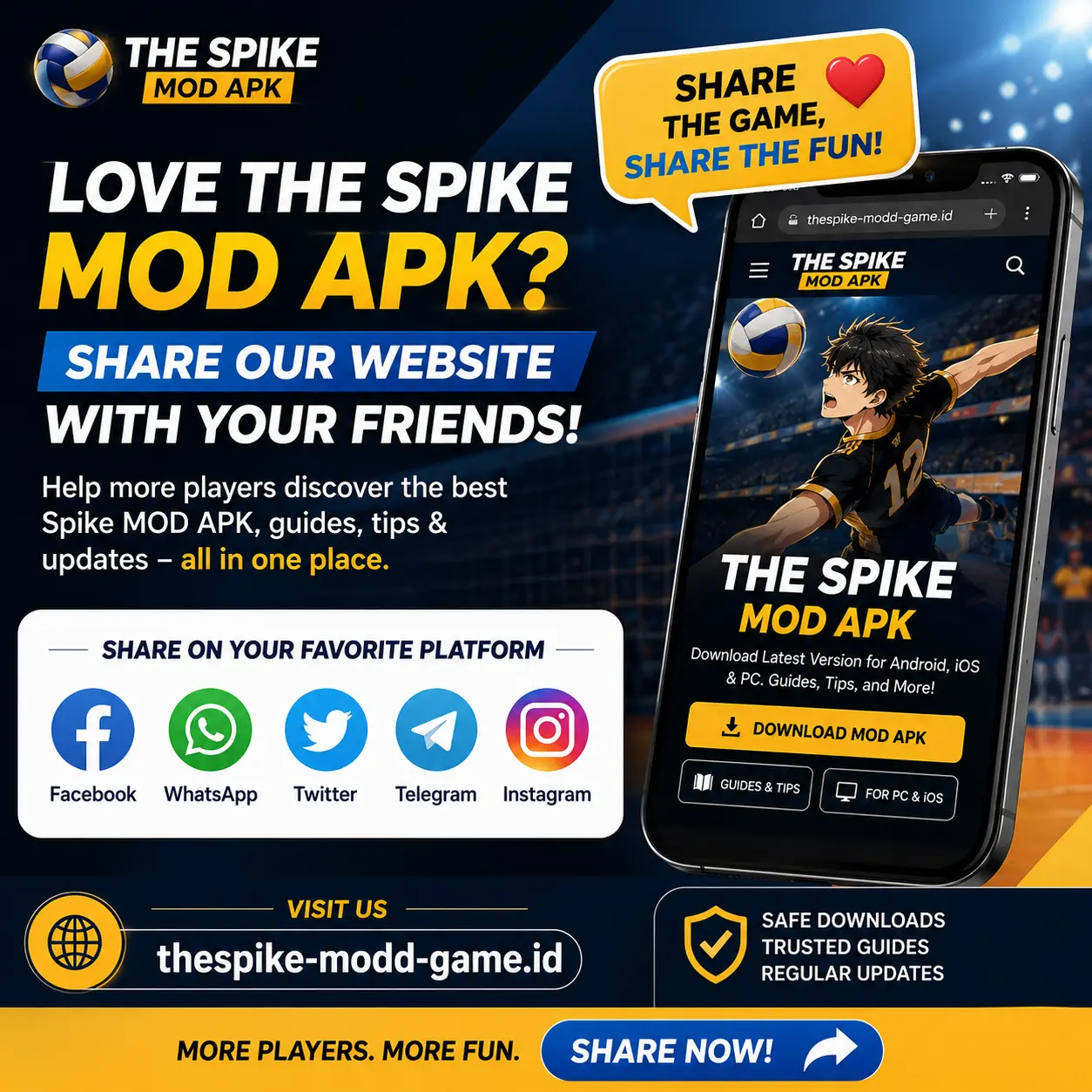 The spike MOD APK share website with friends