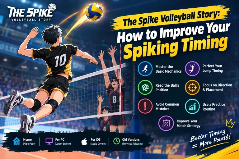 The Spike Volleyball Story spiking timing tips showing a player practicing a volleyball spike